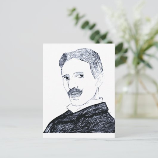 Tesla Postkarte (Stehend Vorderseite)