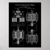 Tesla Power Transmitter 1888 Patent Poster (Vorne)