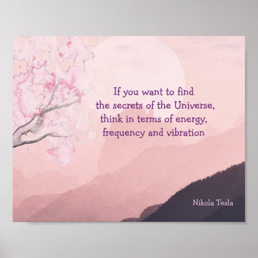 Tesla Quote Geheimnisse des Universe Poster (Vorne)