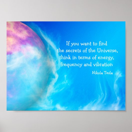 Tesla Quote Geheimnisse des Universe Poster (Vorne)