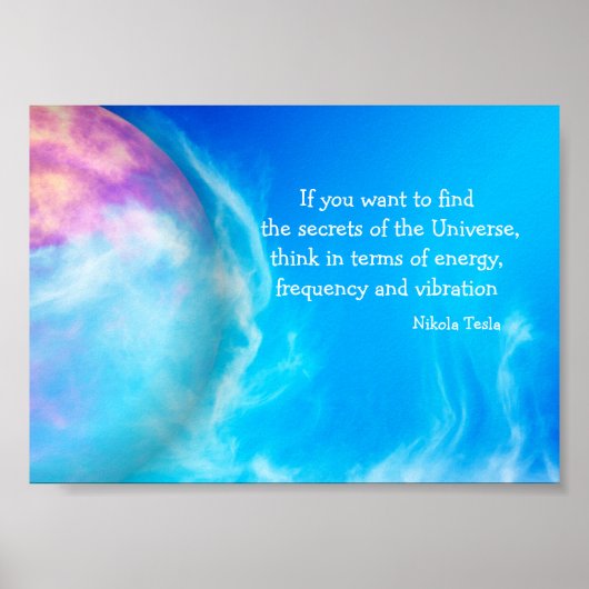 Tesla Quote Geheimnisse des Universe Poster (Vorne)