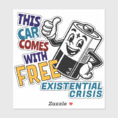 Tesla Regret Bumper Cartoon Akku Aufkleber (Blatt)