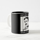 Tesla Retro Kaffeemugs Zweifarbige Tasse (Vorderseite Links)