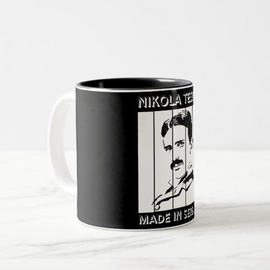 Tesla Retro Kaffeemugs Zweifarbige Tasse (Vorderseite Links)