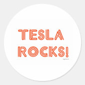 Tesla Rocks! Runder Aufkleber (Vorderseite)