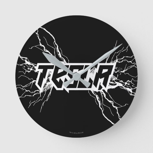 Tesla Runde Wanduhr (Vorderseite)