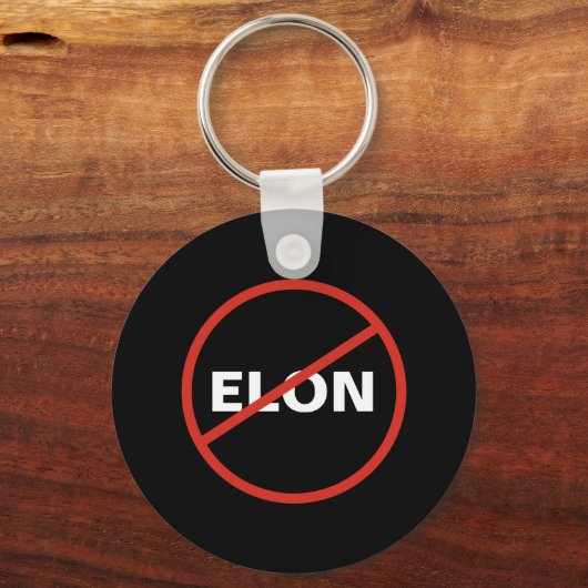 Tesla - Simple ANTI ELON - schwarz Schlüsselanhänger (Rückseite)