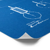 Tesla System of Electric Lighting Patent - Bluepri Poster (Ecke)