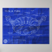 Tesla Tube Blueprints Poster (Vorne)