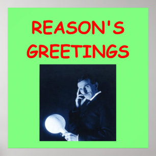 tesla Weihnachten Poster