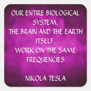 Tesla-Zitat Lila Quadratischer Aufkleber