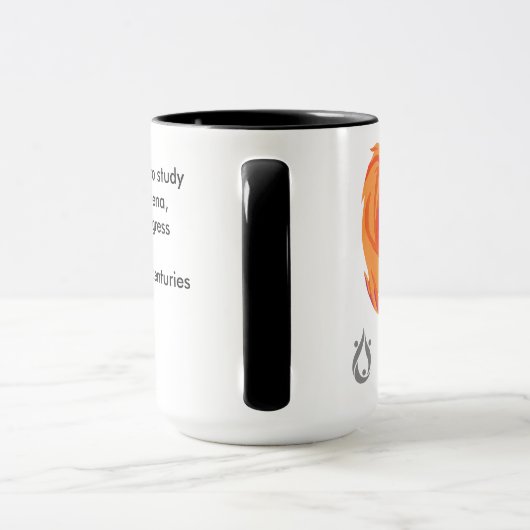 Tesla Zitat-Tasse mit Phoenix-Vogel-Grafik Tasse (Griff)