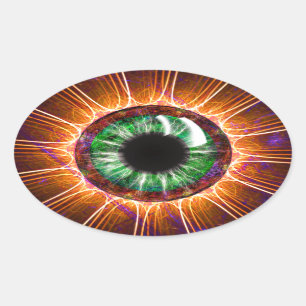 Teslas andere Fraktal-Kunst Ovaler Aufkleber