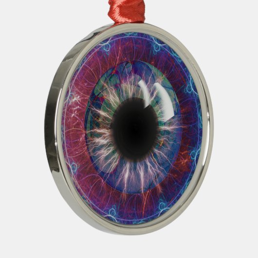 Teslas Augapfel Silbernes Ornament (Rechts)