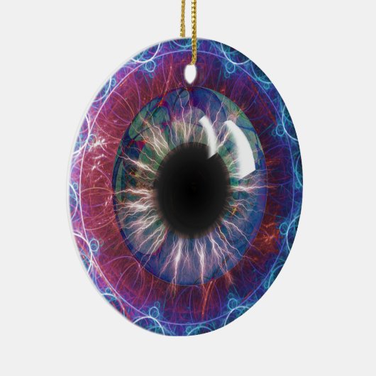 Teslas Augen-Fraktal Design Keramik Ornament (Rechts)