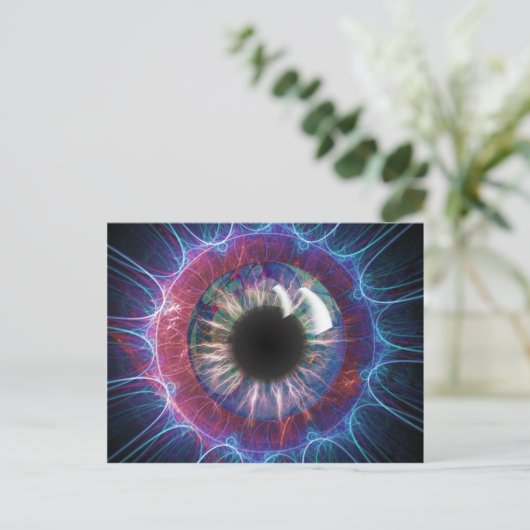 Tesla's Eye-Fraktal Design Postkarte (Stehend Vorderseite)