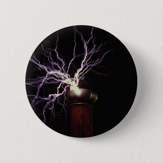 Teslaspule mit Lichtbogen Button (Vorderseite)