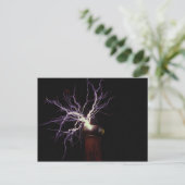 Teslaspule mit Lichtbogen Postkarte (Stehend Vorderseite)