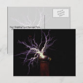 Teslaspule mit Lichtbogen Postkarte (Vorne/Hinten)