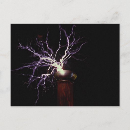 Teslaspule mit Lichtbogen Postkarte (Vorderseite)