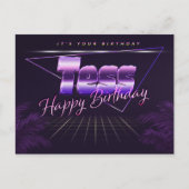 Tess Name Vorname lila Postkarte Geburtstag (Vorderseite)