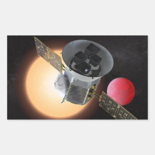 TESS Planet Hunter Raumfahrzeug Rechteckiger Aufkleber