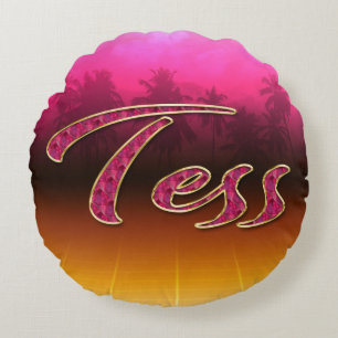 Tess Vorname Name golden pink Kissen