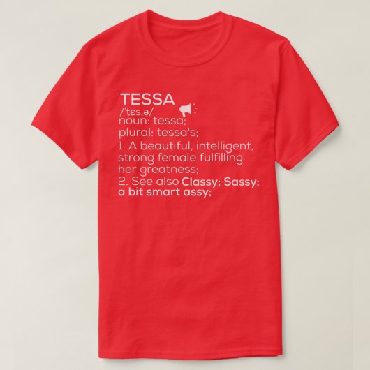 Tessa Name Tessa Definition Tessa Weibliche Name T T-Shirt (Design vorne)