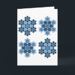 Tessellated Koch Snowflakes Feiertagskarte<br><div class="desc">The Koch snowflake is one of the earliest fractal curves to have been described. It is based on the Koch curve, which appeared in a 1904 paper by the Swedish mathematician Helge von Koch.</div>