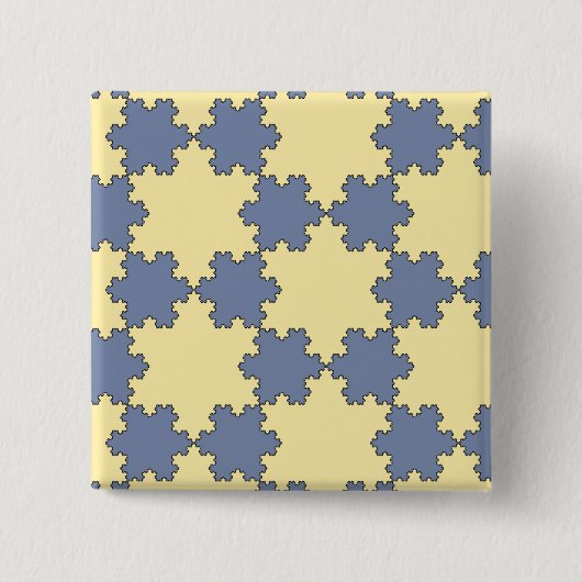 Tessellated Koch Snowflakes (Fraktal Muster) Button (Vorderseite)