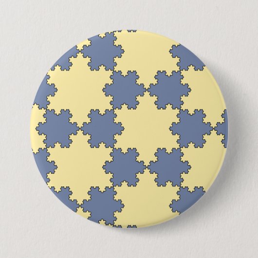 Tessellated Koch Snowflakes (Fraktal Muster) Button (Vorderseite)