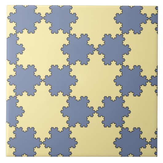 Tessellated Koch Snowflakes (Fraktal Muster) Fliese (Vorderseite)