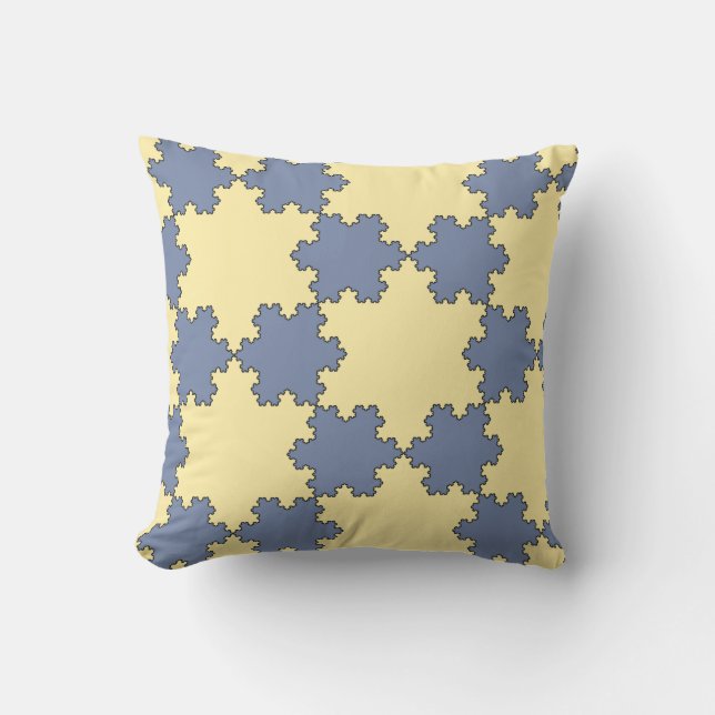 Tessellated Koch Snowflakes (Fraktal Muster) Kissen (Vorderseite)