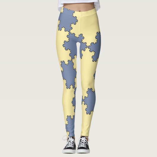 Tessellated Koch Snowflakes (Fraktal Muster) Leggings (Vorderseite)