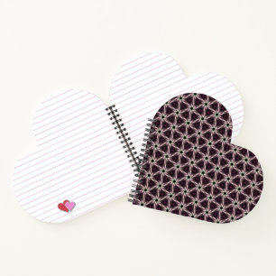 Tessellated Quilt Heart Shaped Notebook Notizblock