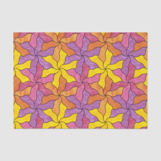 Tessellierte Blume aus Hartglas Seidenpapier (Vorderseite)