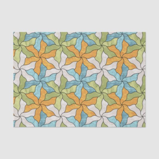 Tessellierte Blume aus Hartglas Seidenpapier (Vorderseite)