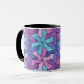 Tessellierte Blume aus Hartglas Tasse (Vorderseite Links)