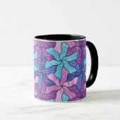 Tessellierte Blume aus Hartglas Tasse (VorderseiteRechts)