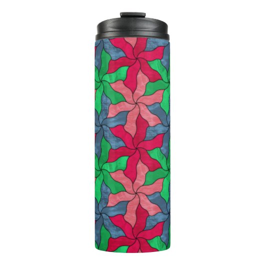 Tessellierte Blume aus Hartglas Thermosbecher (Vorderseite)