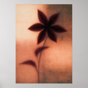 Tessen Clematis Japanische Florale Abstraktion Poster