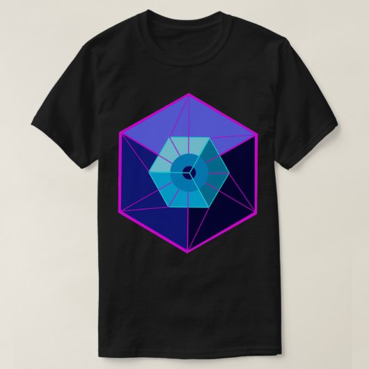 Tesseract 4D Hyperwürfel T-Shirt (Design vorne)