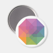 Tesseract (pastellfarbener Regenbogen) Magnet (Vorderseite/Rückseite)