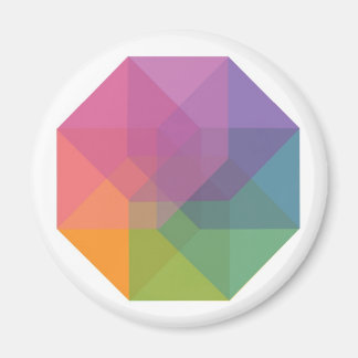 Tesseract (pastellfarbener Regenbogen) Magnet