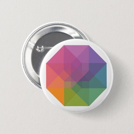 Tesseract (Pastellregenbogen) Button (Vorne & Hinten)
