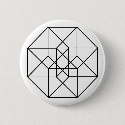 Tesseract (schwarze Kontur) Button (Vorderseite)