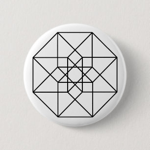 Tesseract (schwarze Kontur) Button