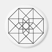 Tesseract (schwarze Kontur) Magnet (Vorne)