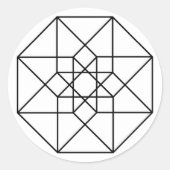 Tesseract (schwarze Kontur) Runder Aufkleber (Vorderseite)