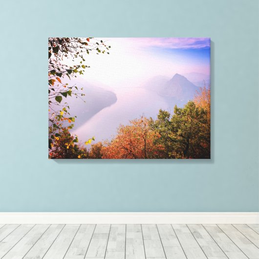 Tessin, Schweiz: Aussicht vom Monte Bre Leinwanddruck (Insitu (Holzboden))